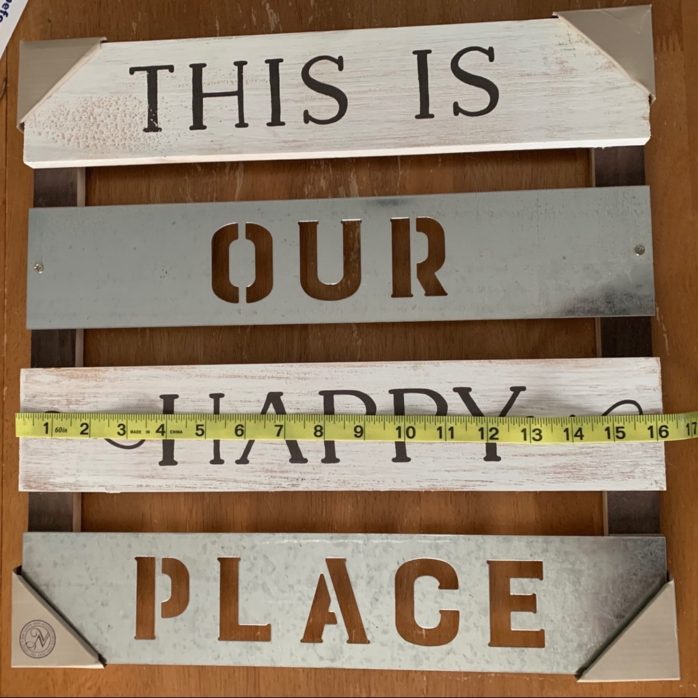 16 x 16” “Happy Place” wall decor - Picture 3 of 3